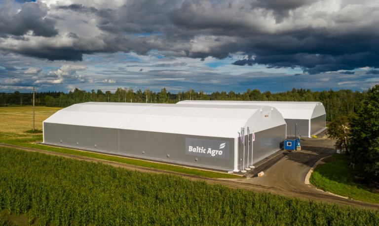 Finest-Hall Factory OÜ toodetud ja paigaldatud PVC hall mõõtudega 40x70m, kõrgusega 7m- 2tk Baltic Agro
