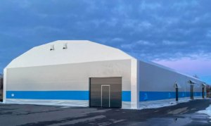 Finest-Hall Factory OÜ toodetud ja paigaldatud PVC hall mõõtudega 20x50m, kõrgusega 4,6m Höhle