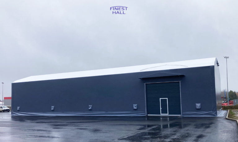 Finest-Hall Factory OÜ toodetud ja paigaldatud PVC hall mõõtudega 18x36m, kõrgusega 6,1 meetrit Verston Eesti OÜ-le.