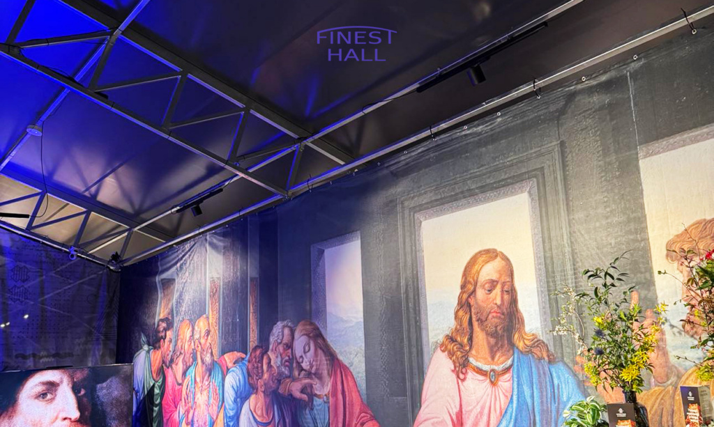 Finest-Hall Factory OÜ toodetud ja paigaldatud PVC hall mõõtudega 13,5x29,5m, kõrgusega 5,5 meetrit Poco Experience OÜ-le.