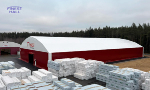 Finest-Hall Factory OÜ toodetud ja paigaldatud PVC hall mõõtudega 40x80m, kõrgusega 7 meetrit Pinest AS-le.