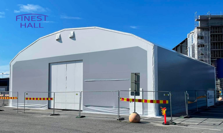 Finest-Hall Factory OÜ:n valmistama ja asentama 20 × 24 metrin pressuhalli, jonka korkeus on 5,6 metriä, Kesko Oyj:lle.